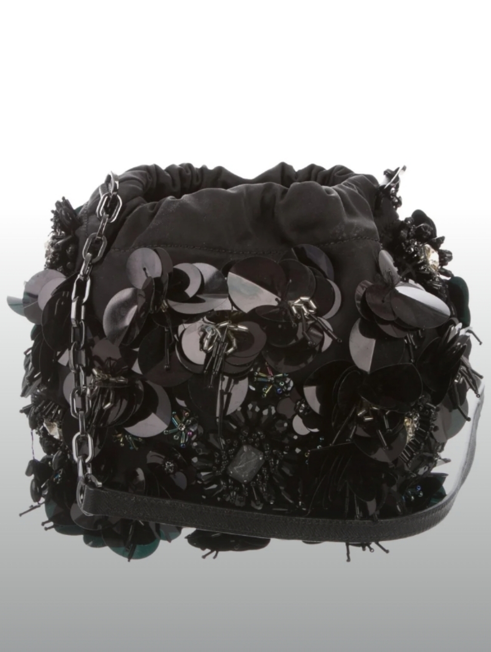 Tory Burch-Mini Flower Cluster Bead Stone Palettes Satin Crossbody Bag 🖤 - Picture 6 of 15